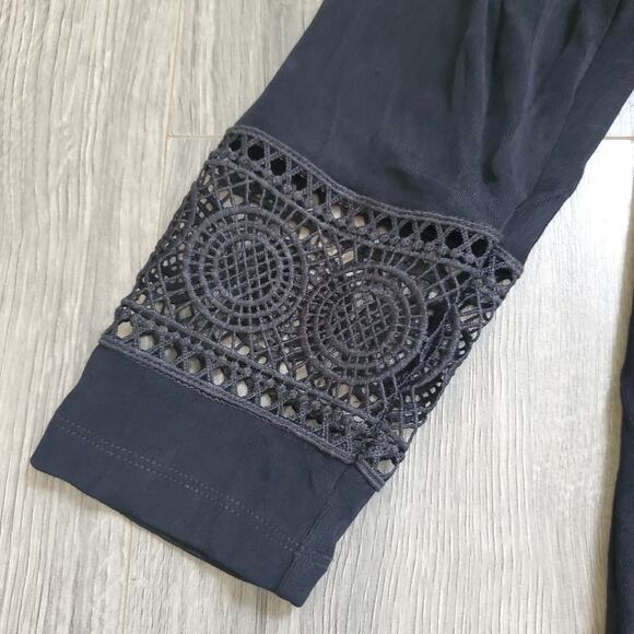 Chicos Travelers Jacket Skirt Set Womens L /2 Lace Trim Open Front Career Whimsy - Picture 5 of 13